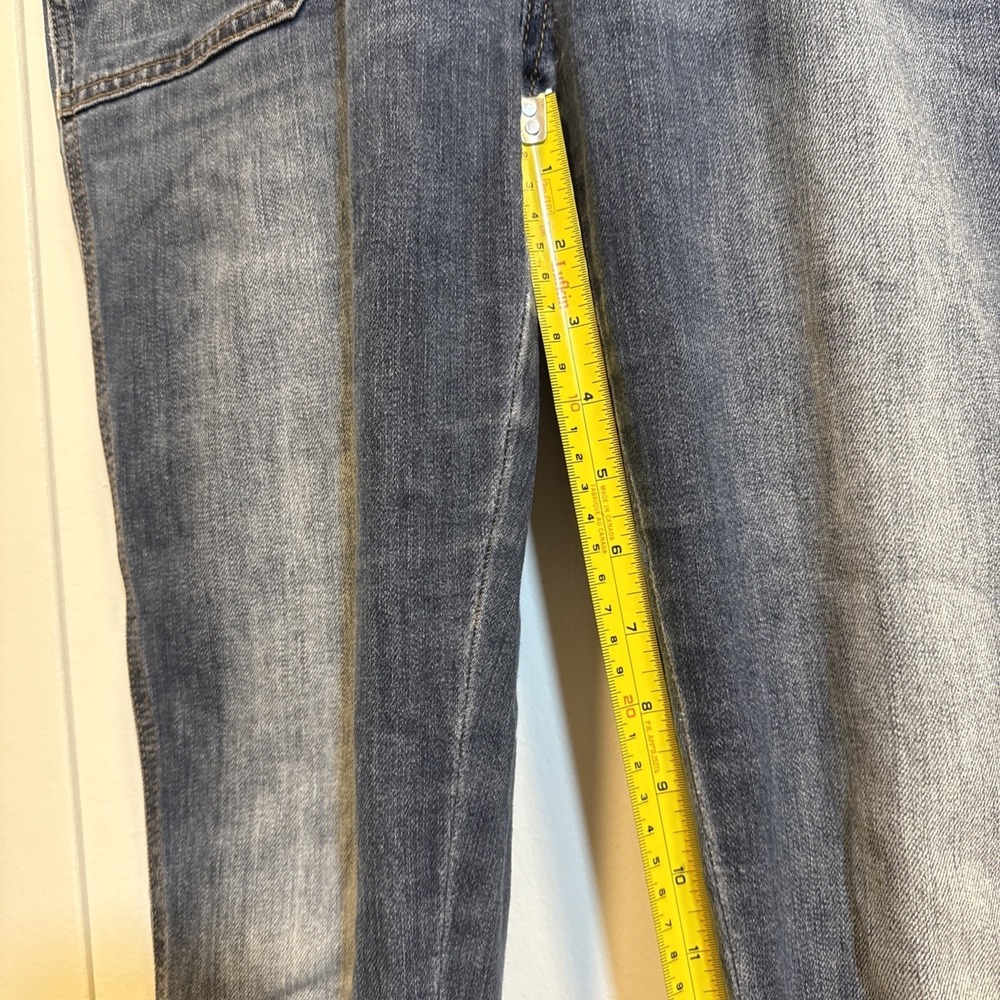 Gap Crop Slouchy Industrial Overalls Size SMALL Denim Dark Blue Jean Faded Y2K - Picture 11 of 16